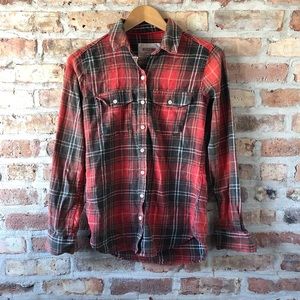 Mossimo EUC red plaid flannel button down shirt S